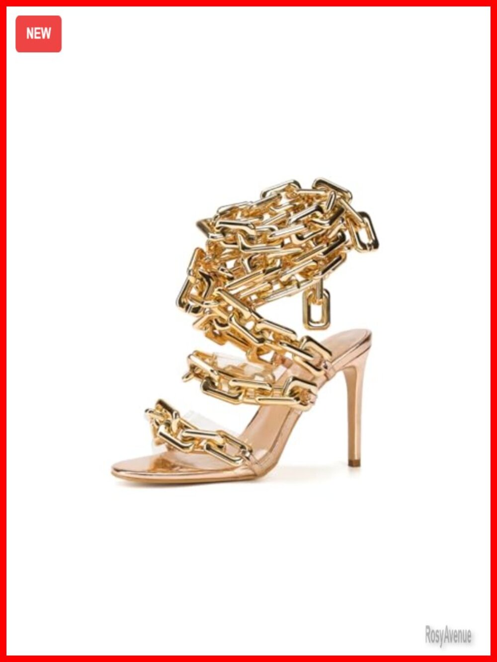Frankie Hsu Women's Lace Up Stiletto Heeled Sandals PVC Strappy Round Toe